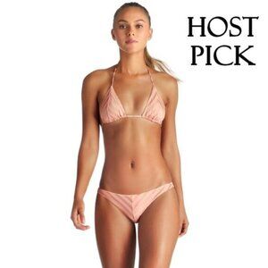 NWT Vitamin A blush pink & stripe triangle bikini top & reversible bottom set 4